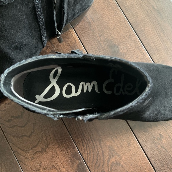 Suede Ankle Boots | Sam Edelman | 10 | Black - Picture 6 of 9